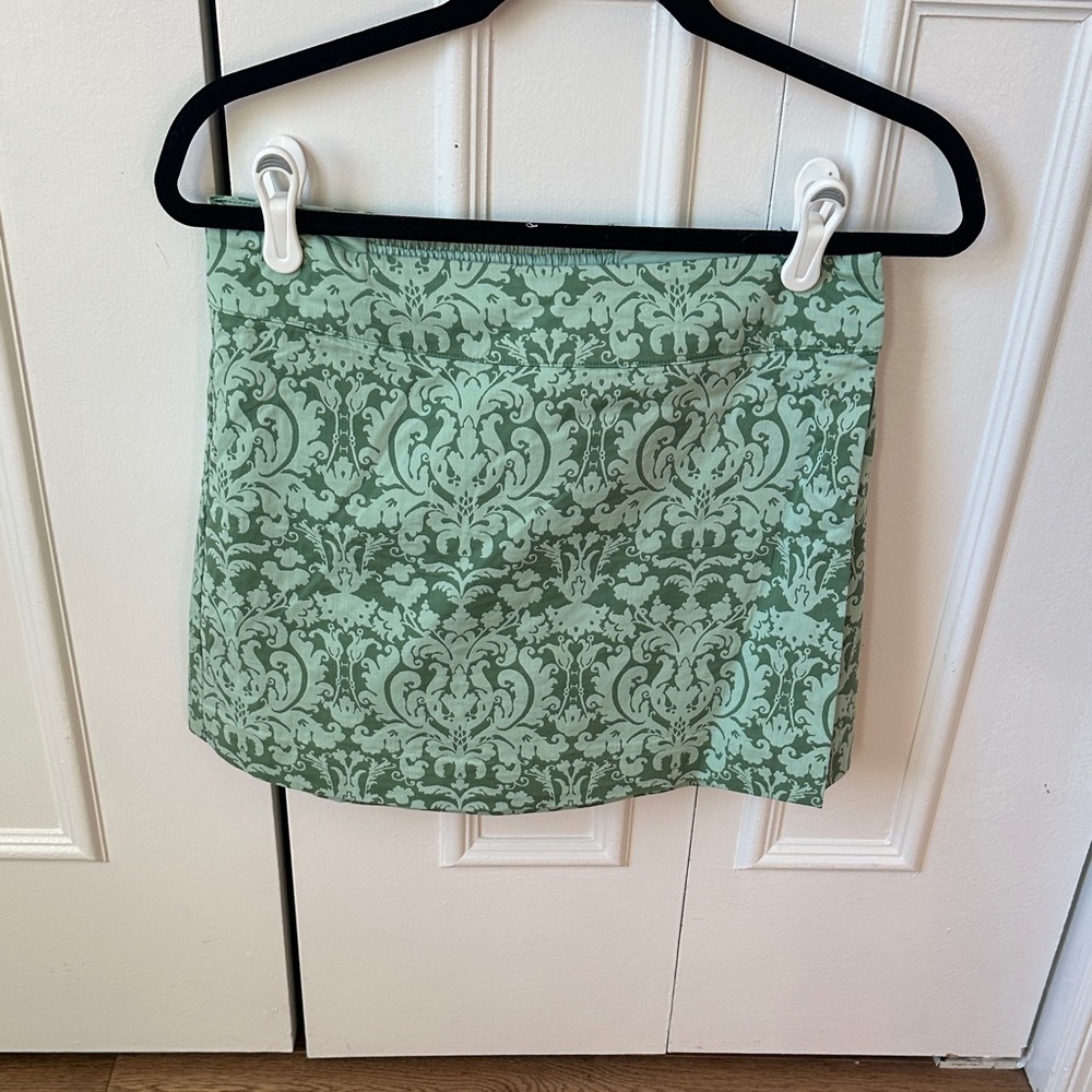 Hill House Home light green printed mini skirt
